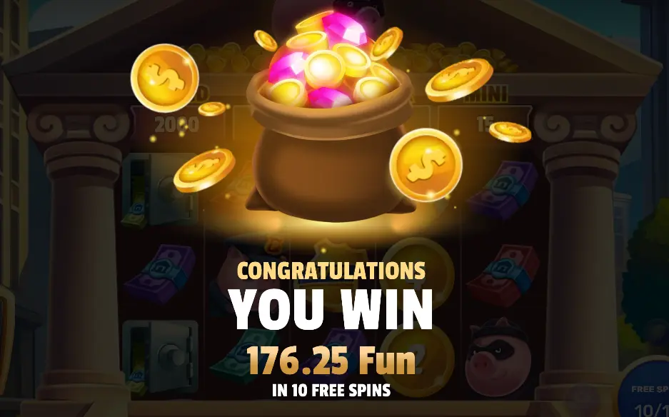 أرباح الدورات المجانية في لعبة Gangsta Piggy Hold and Win