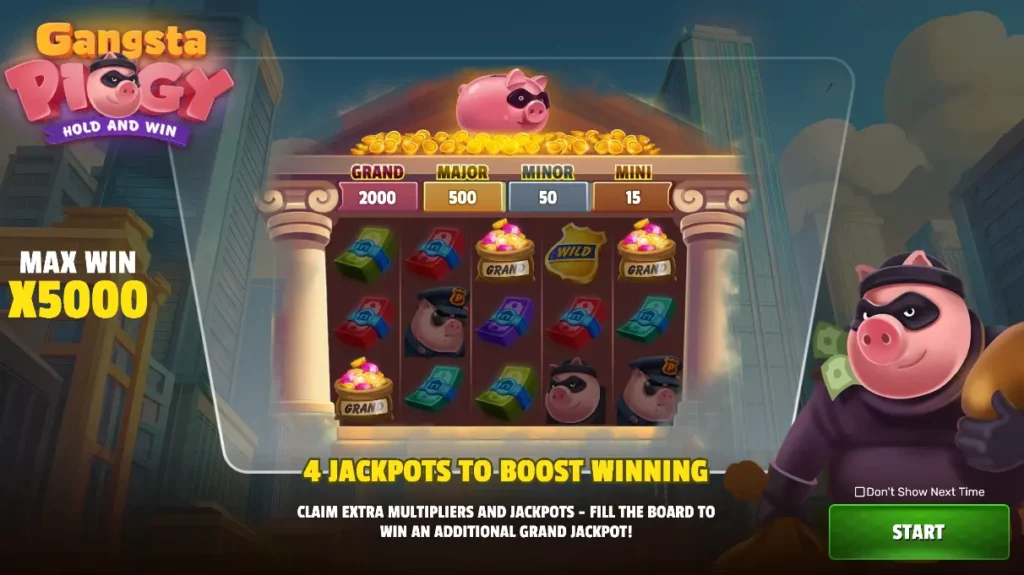 شرح لعبة Gangsta Piggy Hold and Win