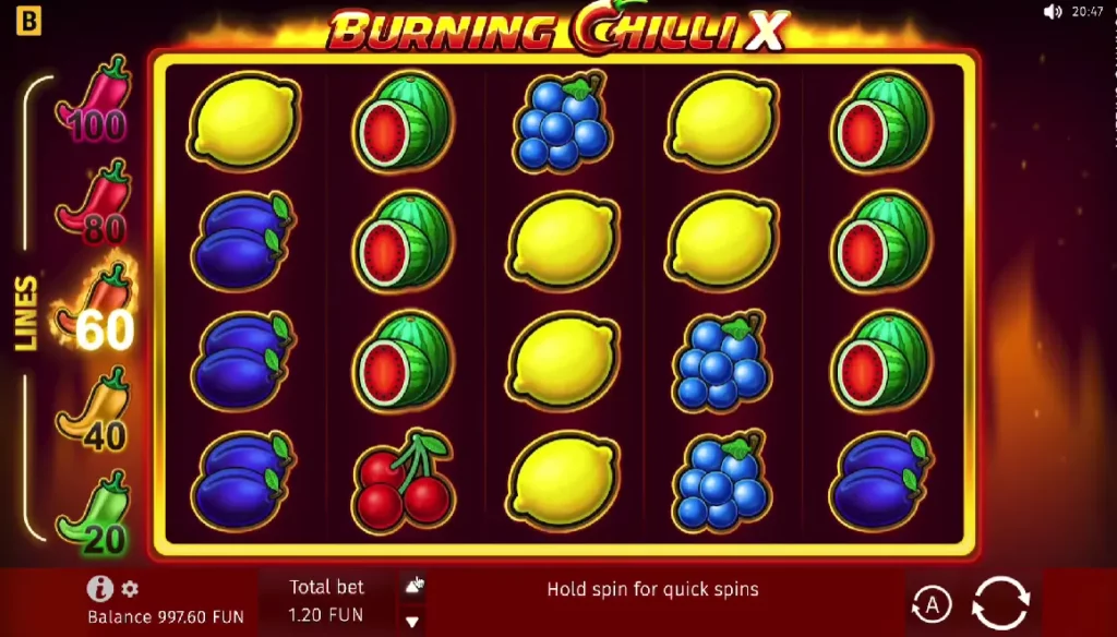أسلوب لعب Burning Chilli X
