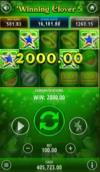 لعبة القمار على الهاتف المحمول Winning Clover 5