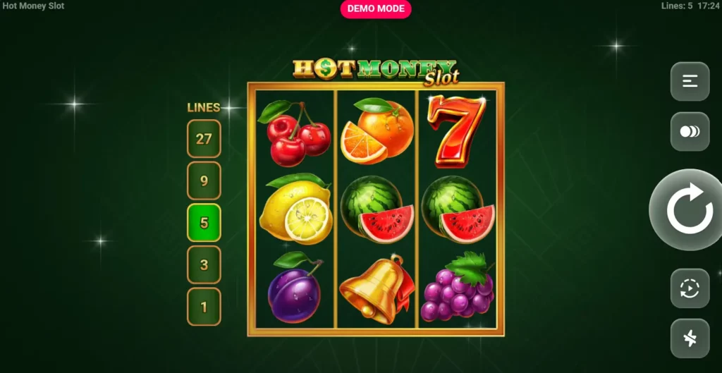 واجهة لعبة Hot Money