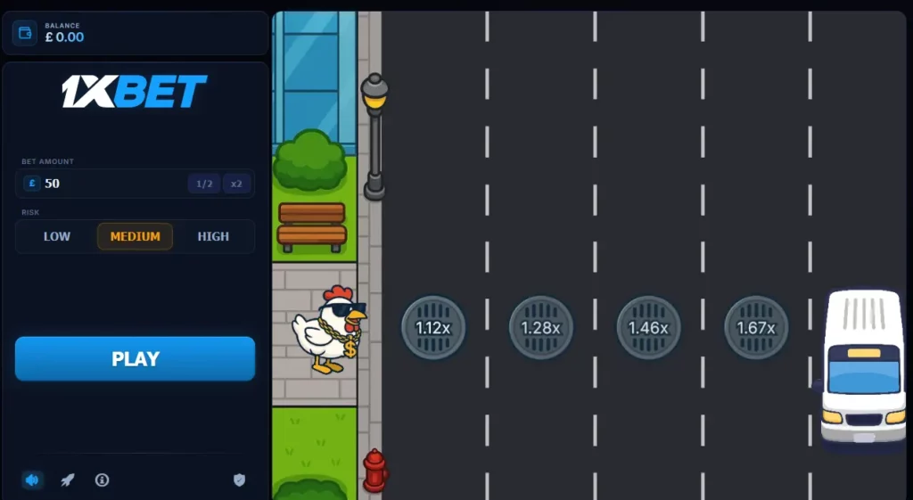 لعبة Chicken Crash 1xBet ابدأ اللعبة