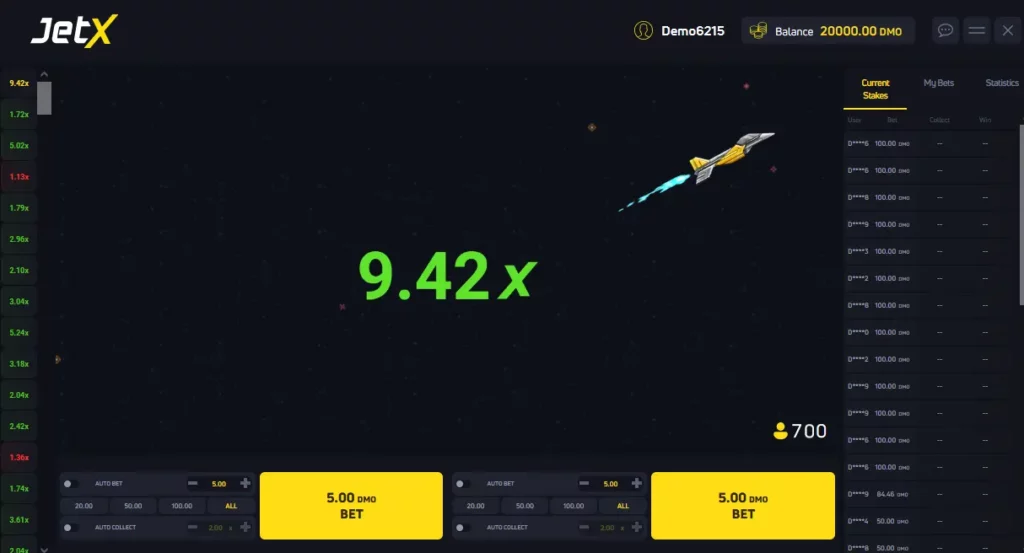 واجهة JetX واجهة JetX